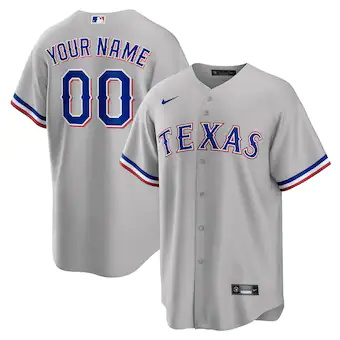 mens nike gray texas rangers road custom replica jersey_pi5